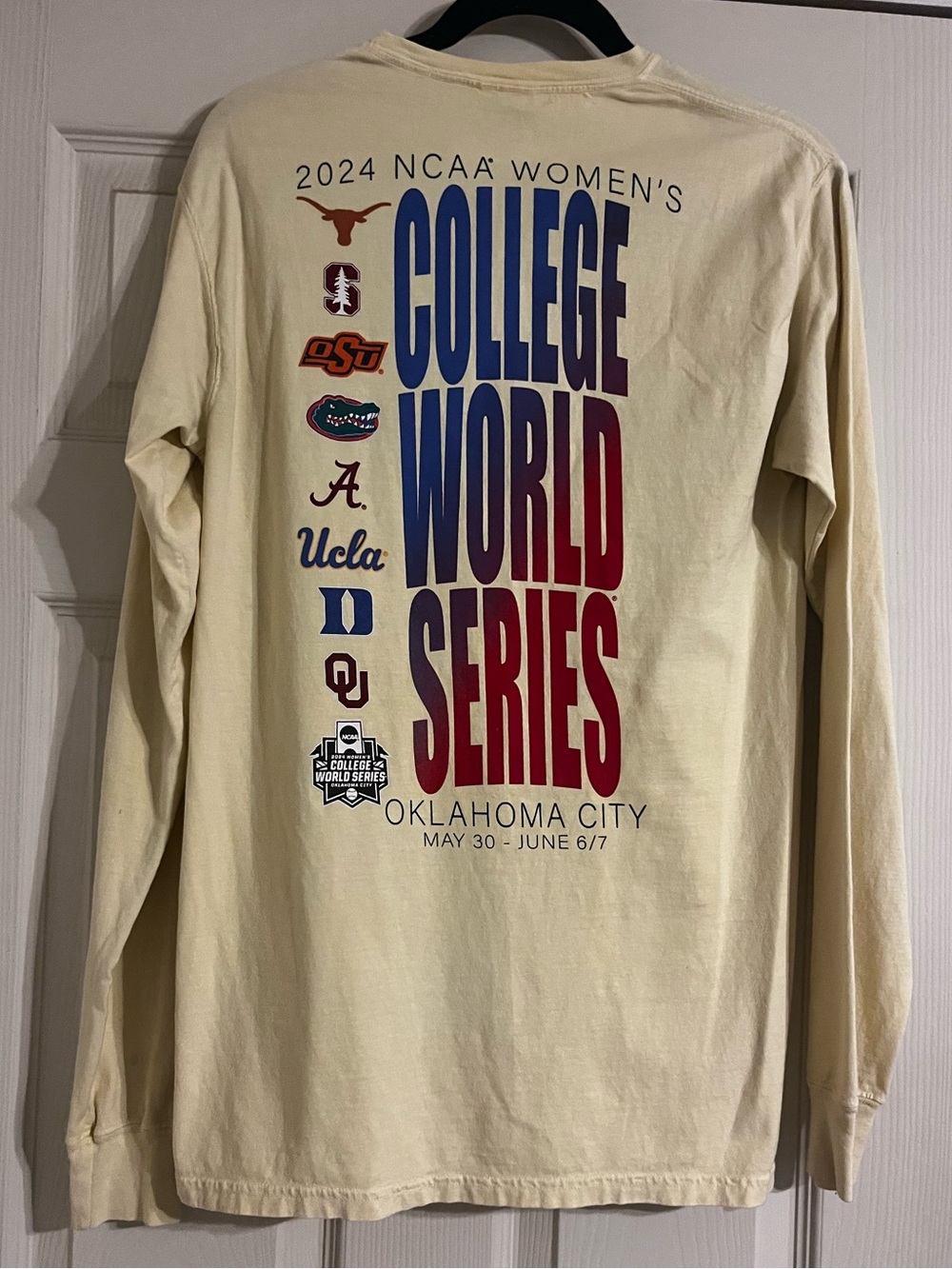NCAA WCWS Long Sleeve with Blue & Red College World Series Logo 2024